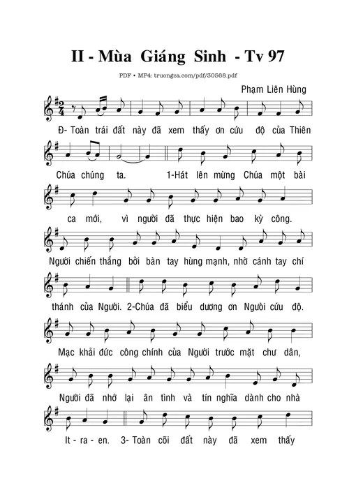 Sheet nhạc PDF bài Mùa Giáng Sinh/Tv 97