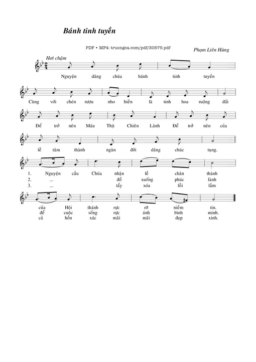 Sheet nhạc PDF bài Bánh tinh tuyền