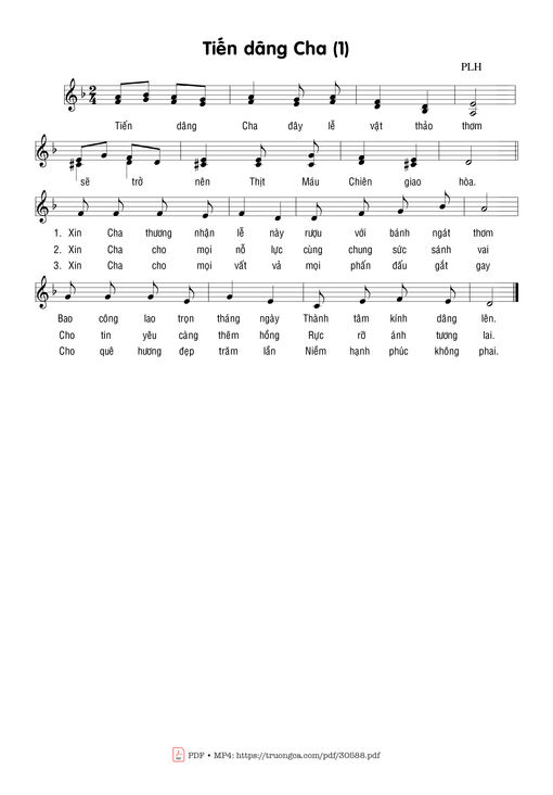 Sheet nhạc PDF bài Tiến dâng Cha (1)