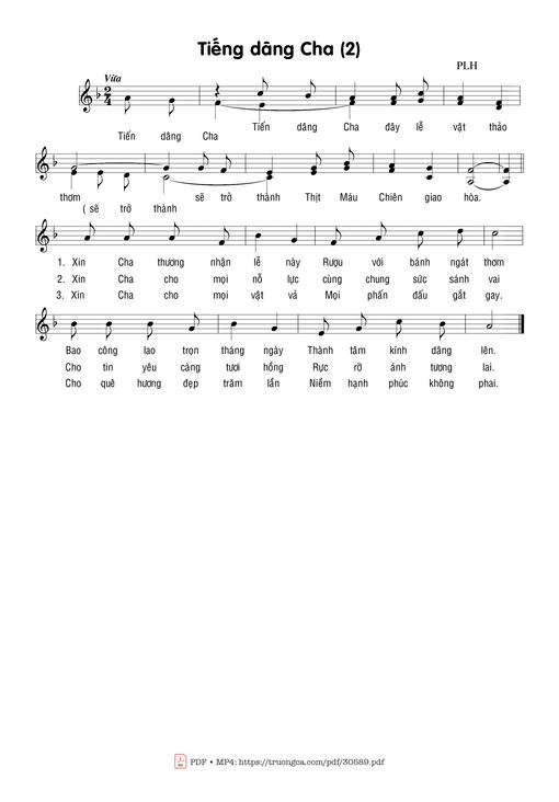 Sheet nhạc PDF bài Tiến dâng Cha (2)