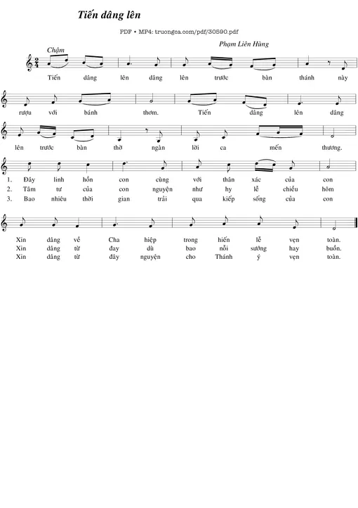 Sheet nhạc PDF bài Tiến dâng lên