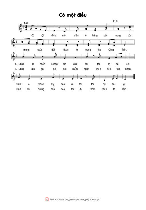 Sheet nhạc PDF bài Có Một Điều
