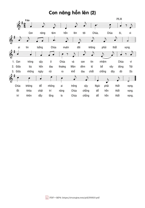 Sheet nhạc PDF bài Con Nâng Hồn Lên (2)