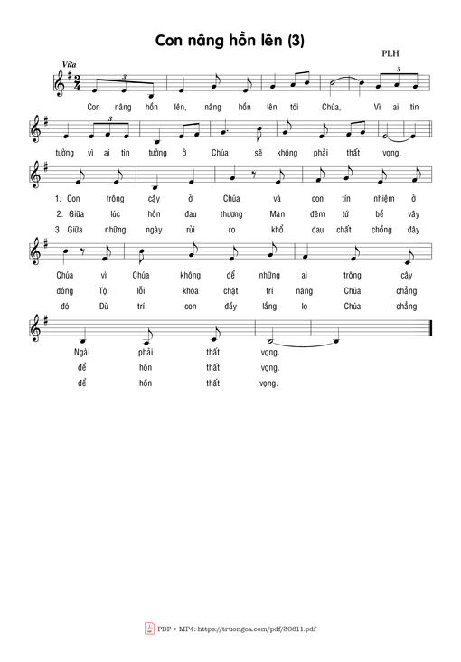 Sheet nhạc PDF bài Con nâng hồn lên (3)