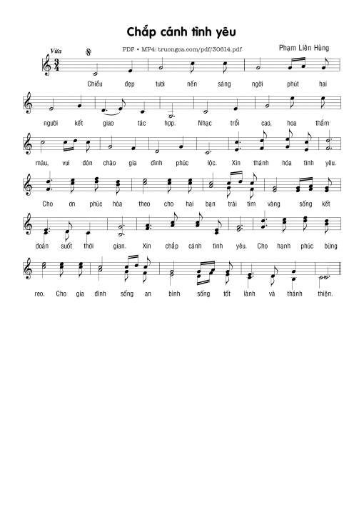 Sheet nhạc PDF bài Chấp cánh tình yêu