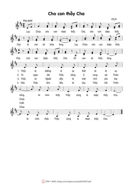 Sheet nhạc PDF bài Cho Con Thấy Cha