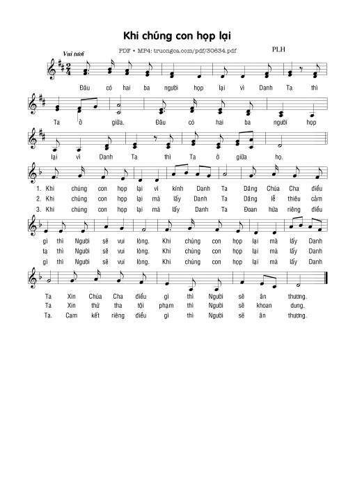 Sheet nhạc PDF bài Khi chúng con họp lại