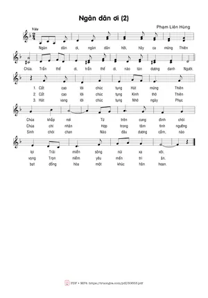 Sheet nhạc PDF bài Ngàn dân ơi (2)