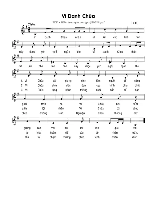 Vì Danh Chúa - Phạm Liên Hùng