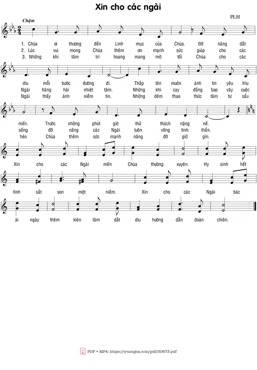 Xin cho các Ngài