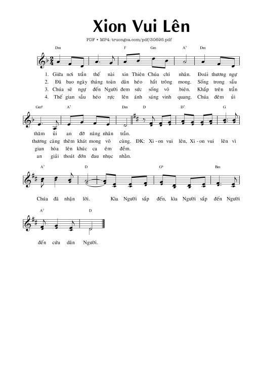 Sheet nhạc PDF bài Xion Vui Lên - Phạm Liên Hùng