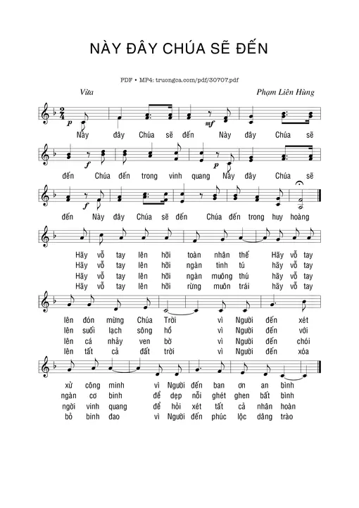 Sheet nhạc PDF bài Này đây Chúa sẽ đến