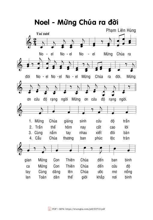Sheet nhạc PDF bài Noel Mừng Chúa Ra Đời