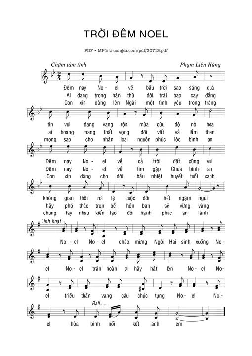 Sheet nhạc PDF bài Trời đêm Noel