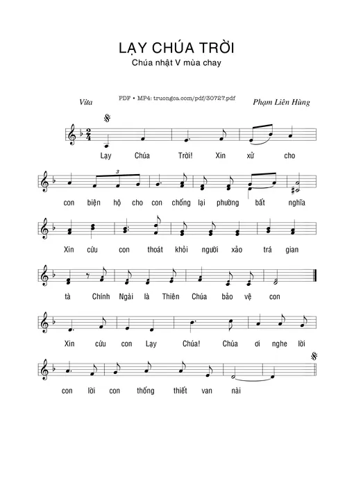 Sheet nhạc PDF bài Lạy Chúa Trời