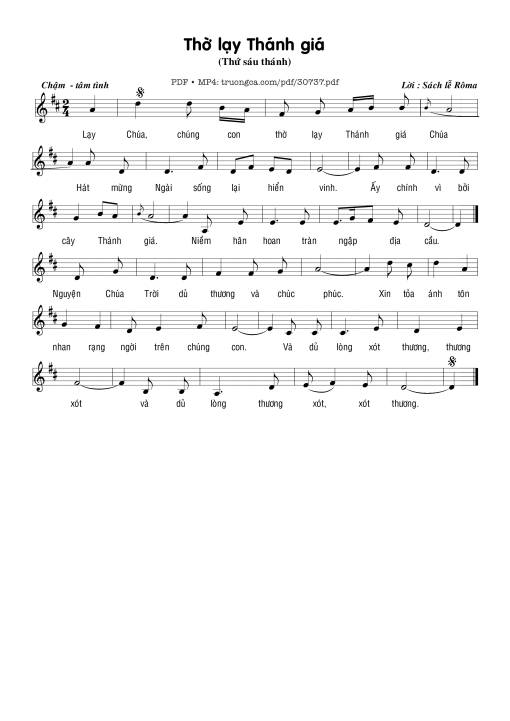 Sheet nhạc PDF bài Thờ lạy Thánh giá