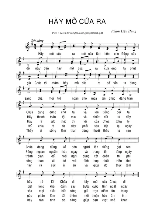 Sheet nhạc PDF bài Giữa Ánh Quang Hiển Vinh