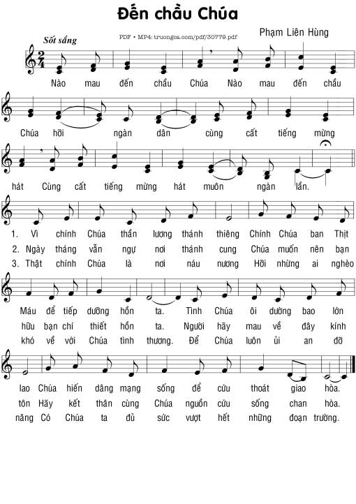 Sheet nhạc PDF bài Đến chầu Chúa