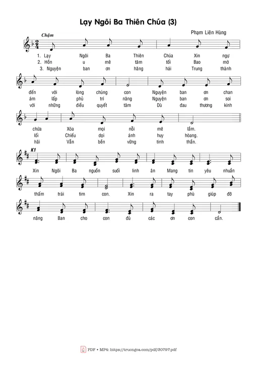 Sheet nhạc PDF bài Lạy Ngôi Ba Thiên Chúa/3