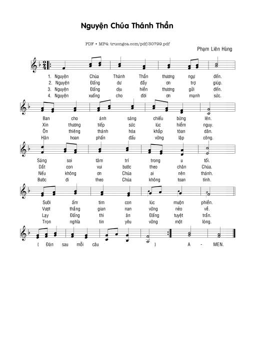 Sheet nhạc PDF bài Nguyện Chúa Thánh Thần