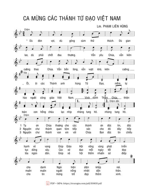 Ca mừng các Thánh Tử đạo VN