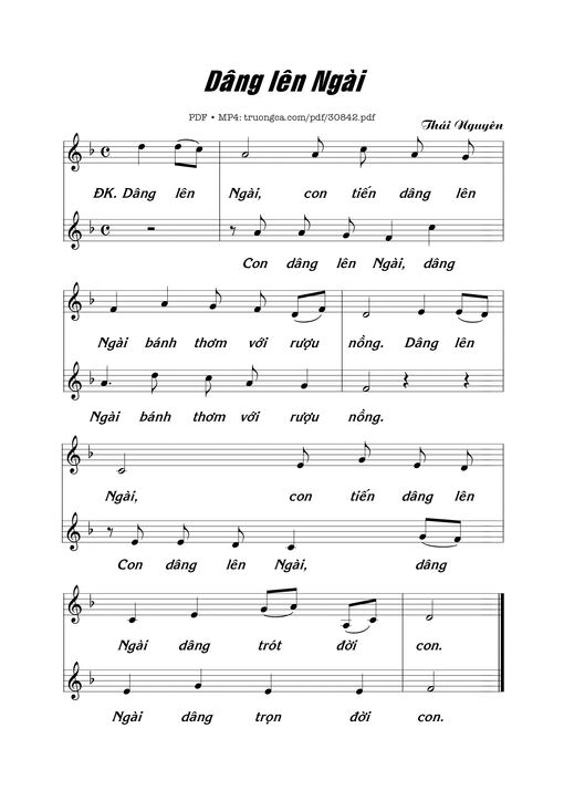 Sheet nhạc PDF bài Dâng Lên Ngài