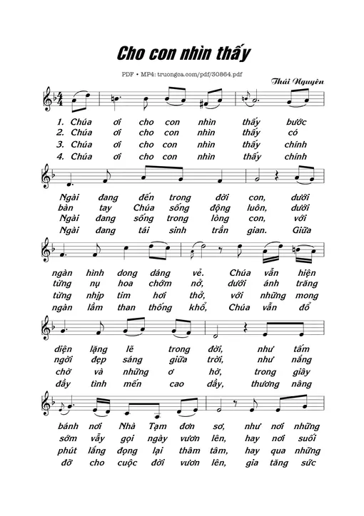 Sheet nhạc PDF bài Cho con nhìn thấy
