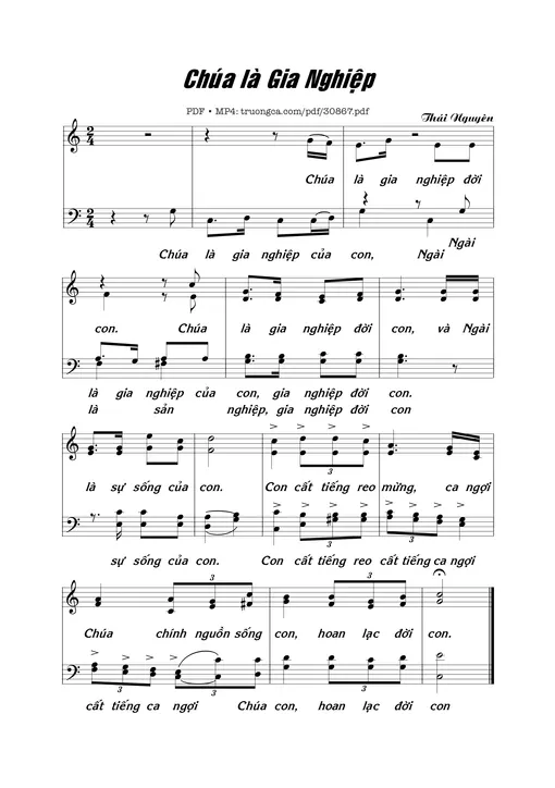Sheet nhạc PDF bài Chúa Là Gia Nghiệp