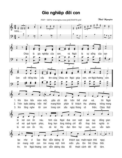 Sheet nhạc PDF bài Gia nghiệp đời con 2