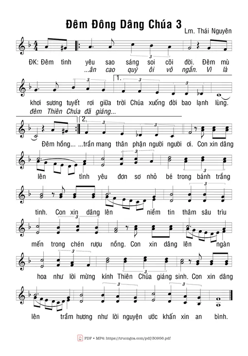 Sheet nhạc PDF bài Đêm Đông dâng Chúa 3