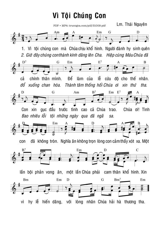 Vì Tội Chúng Con