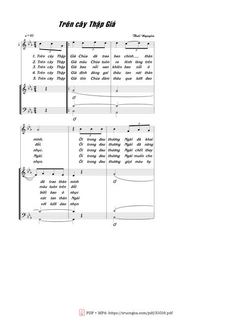 Sheet nhạc PDF bài Trên Cây Thập Giá