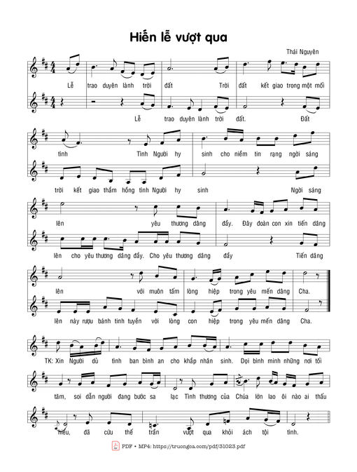 Sheet nhạc PDF bài Hiến Lễ Vượt Qua