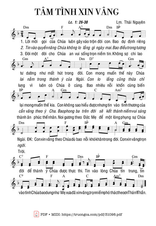 Tâm tình xin vâng (Lc. 1: 26-38)