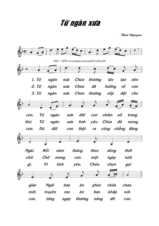 Sheet nhạc PDF bài Từ Ngàn Xưa