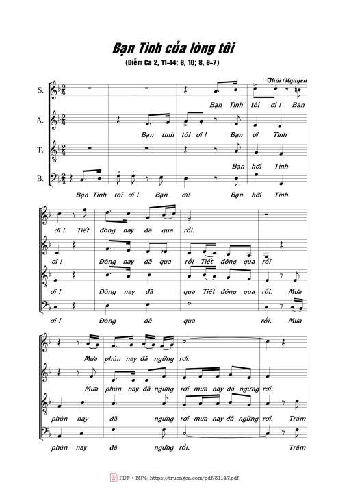 Sheet nhạc PDF bài Bạn tình của lòng tôi