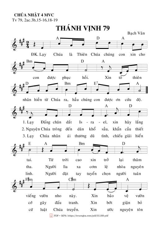 Thánh Vịnh 79, Chúa Nhật 4C Mùa Vọng