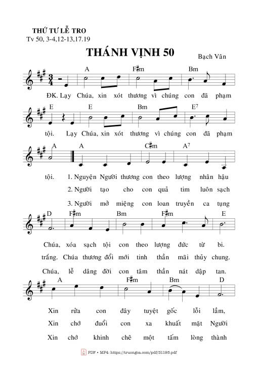 Thánh Vịnh 50, Thứ Tư Lễ Tro