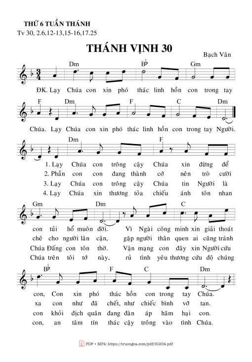 Thánh Vịnh 30, Thứ Sáu Tuần Thánh