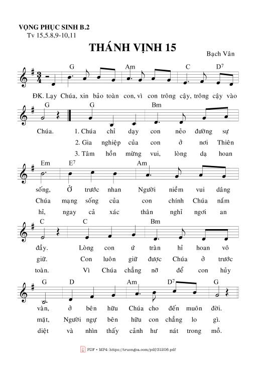 Thánh Vịnh 15, Vọng Phục Sinh – Bài 2