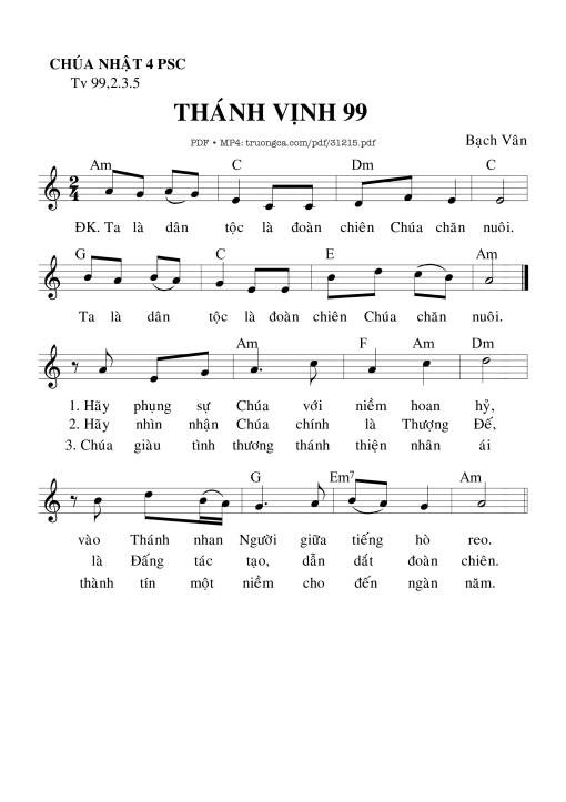 Thánh Vịnh 99, Chúa Nhật 4C Phục Sinh