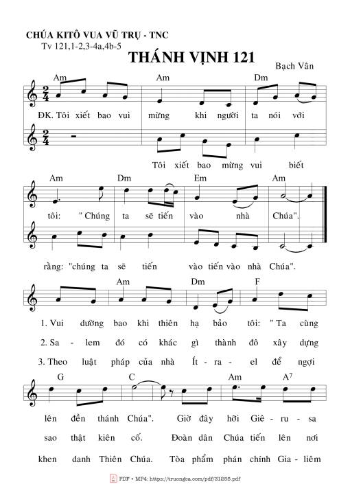 Thánh Vịnh 121, Chúa Nhật 34C Thường Niên