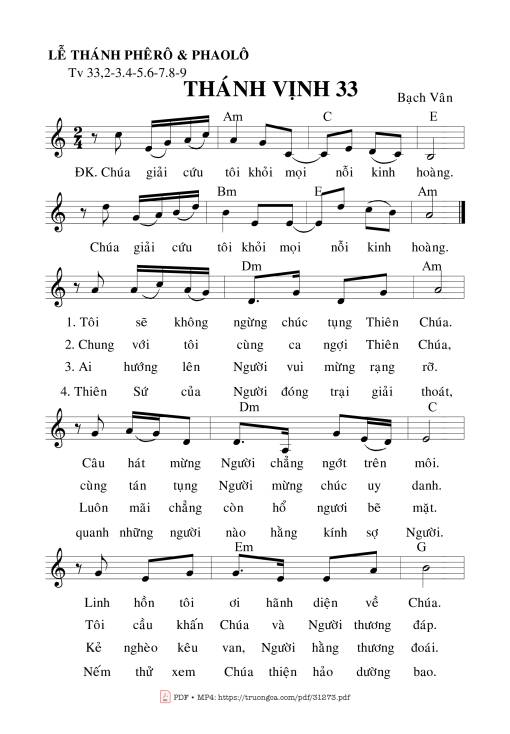 Thánh Vịnh 33, Lễ Thánh Phê-Rô Và Thánh Phao-Lô