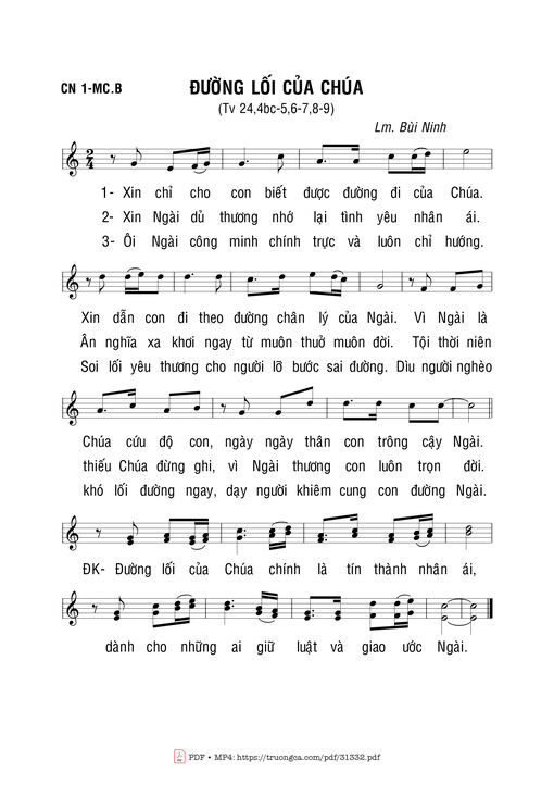 Sheet nhạc PDF bài Đường Lối Của Chúa
