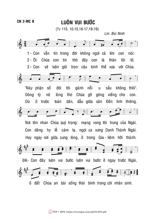 Sheet nhạc PDF bài Luôn Vui Bước