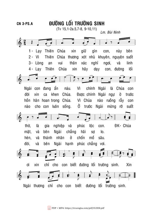Sheet nhạc PDF bài Đường Lối Trường Sinh