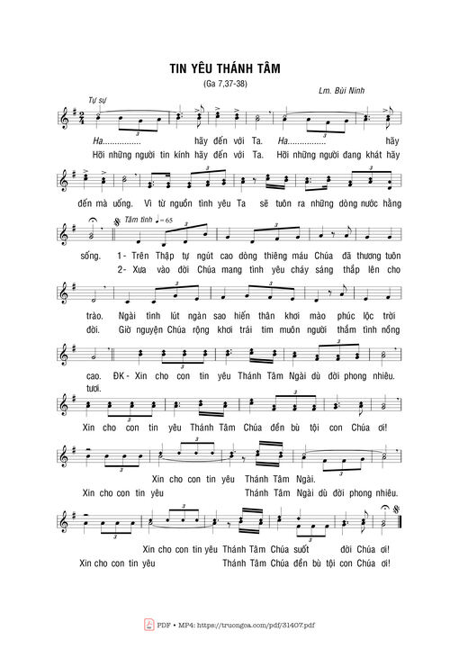 Sheet nhạc PDF bài Tin Yêu Thánh Tâm