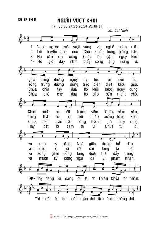 Sheet nhạc PDF bài Người Vượt Khơi