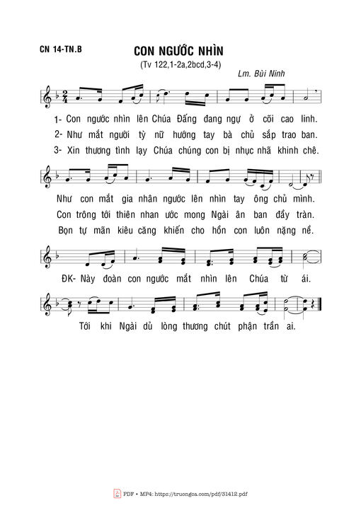 Sheet nhạc PDF bài Con Ngước Nhìn