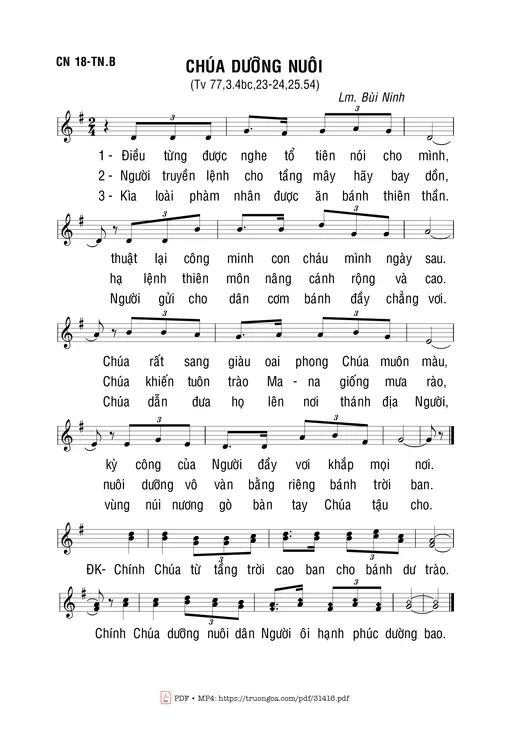 Sheet nhạc PDF bài Chúa Dưỡng Nuôi